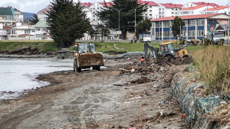 Municipalidad de Punta Arenas retiró 200 toneladas de residuos del borde costero sur, con el apoyo de personal de la Armada.