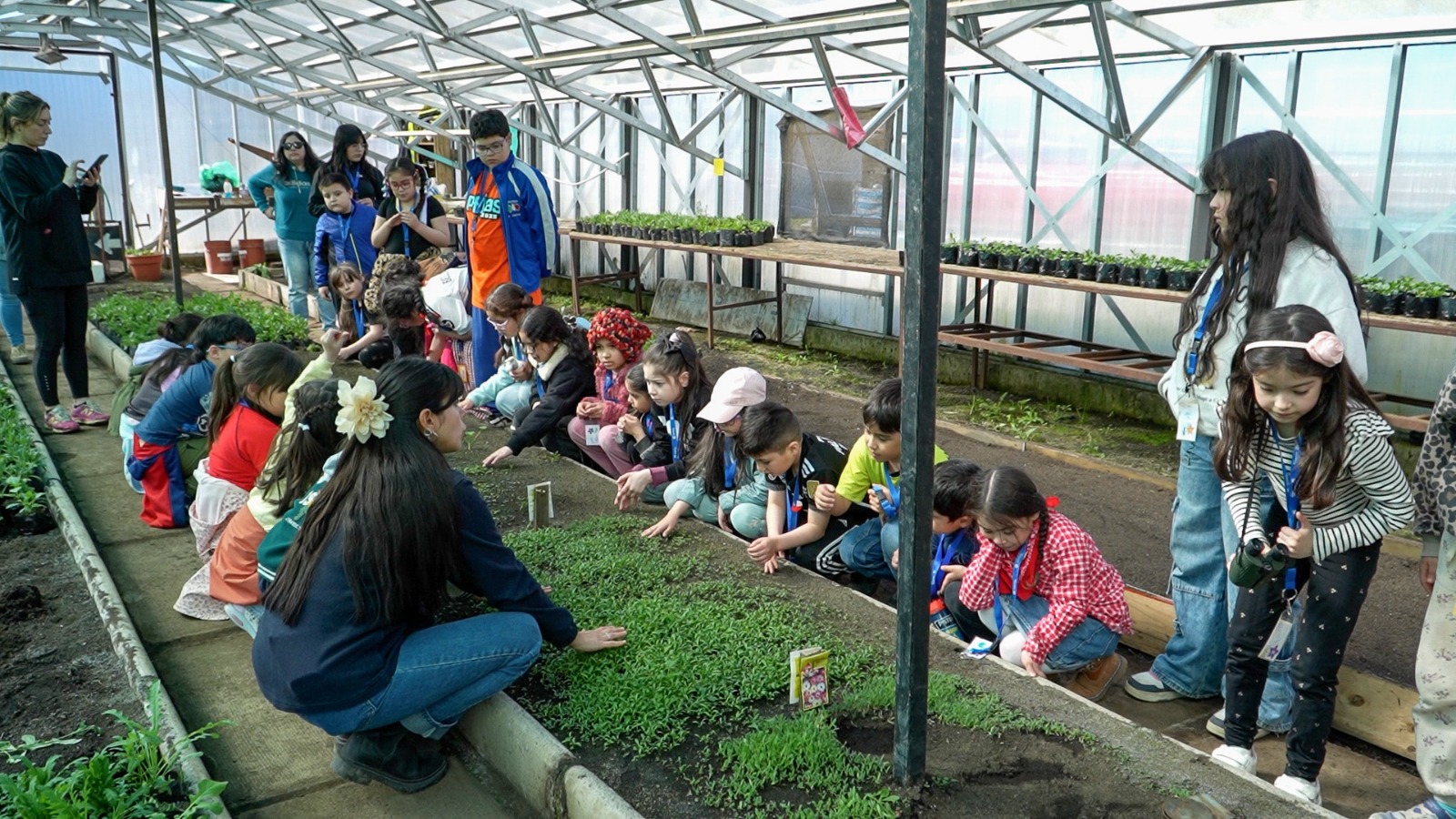 Club de Niños visitó el Vivero Municipal de Punta Arenas para aprender sobre el cuidado de las plantas y el medioambiente.