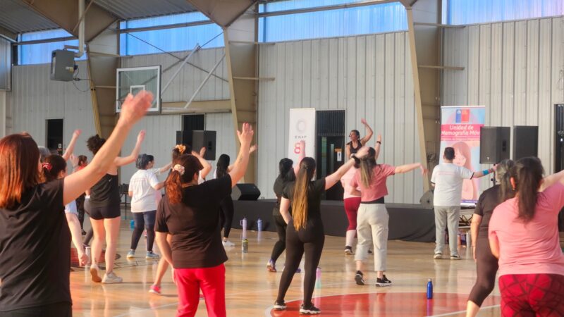 Más de un centenar de mujeres se sumaron con energía en Punta Arenas a la prevención del cáncer de mama.